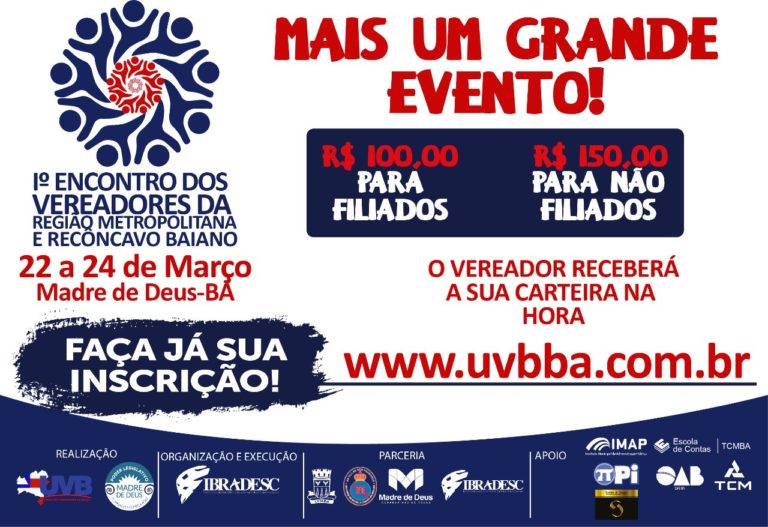 M.de Deus: Município deve receber centenas de parlamentares no 1º encontro da região metropolitana e recôncavo