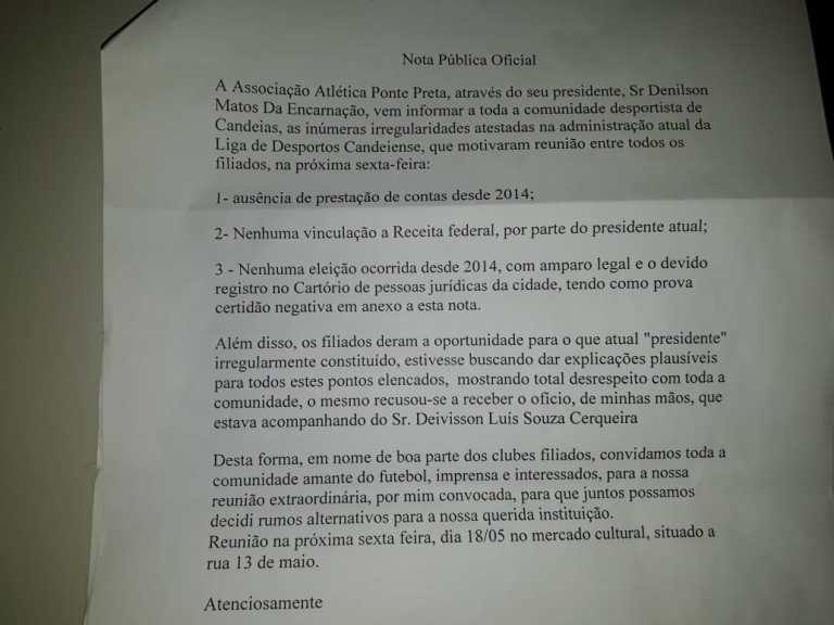 CANDEIAS: ASSEMBLEIA EXTRAORDINÁRIA DISCUTE SITUAÇÃO DA LIGA DESPORTIVA