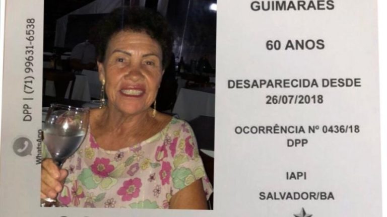Idosa desaparecida em Salvador é encontrada morta em Madre de Deus