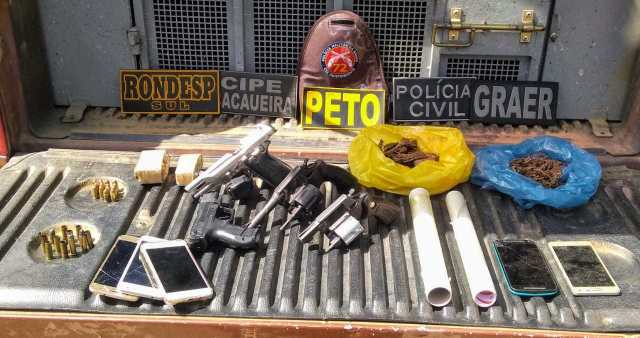 Polícias Civil e Militar fazem seis prisões e apreendem armas e drogas