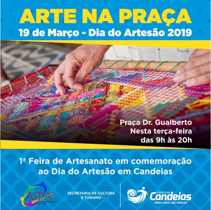 Candeias: Praça Dr. Gualberto recebe Feira de Artesanato nesta terça, 19