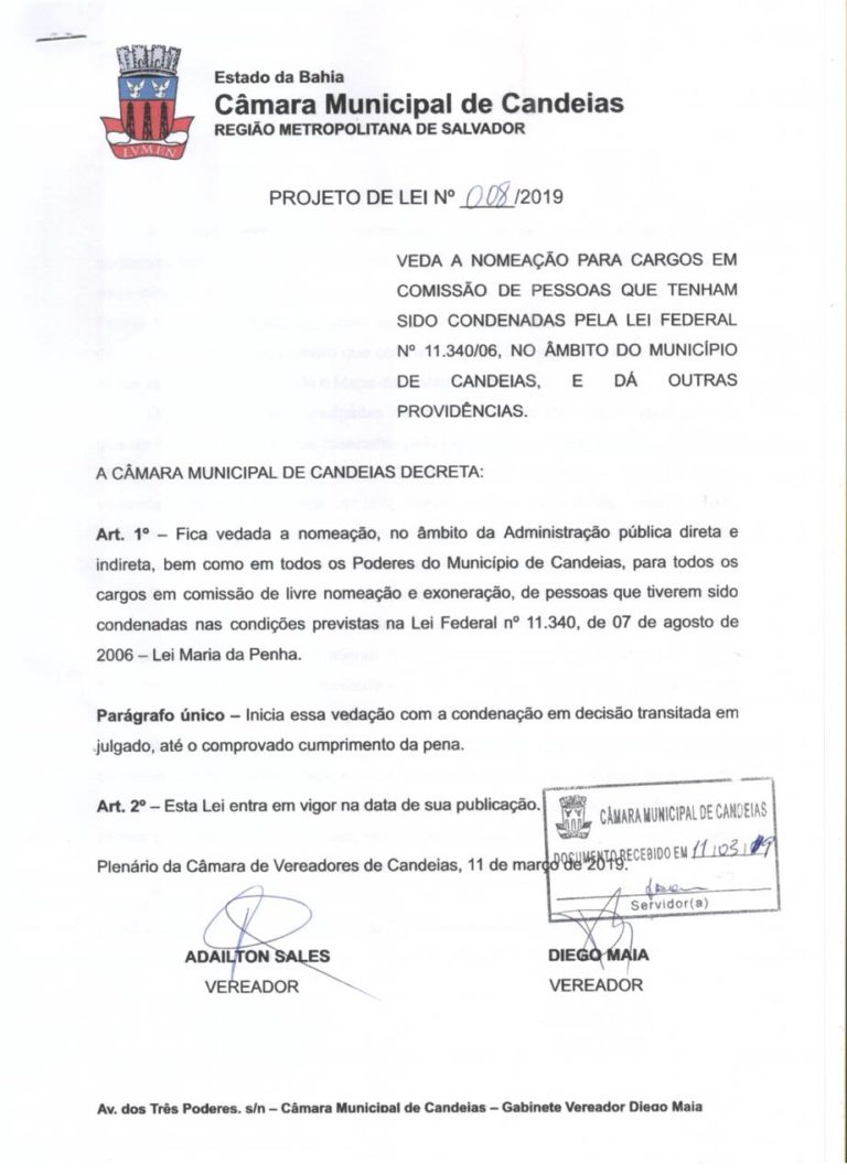 Aprovada Projeto de  Lei que Impede Agressores Domésticos de Assumir Cargos Públicos