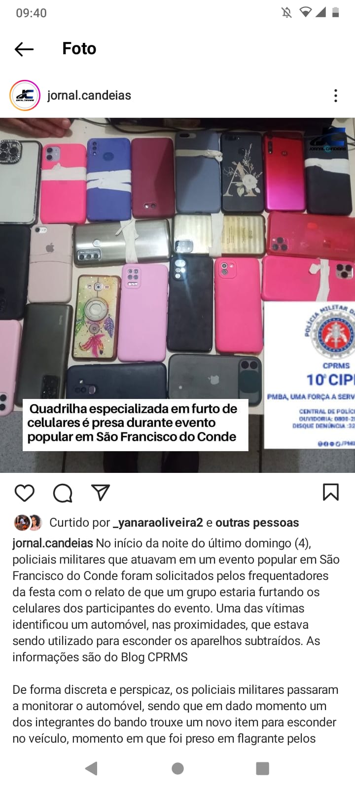 SFC: Quadrilha é presa fazendo arrastão de celulares em festa popular