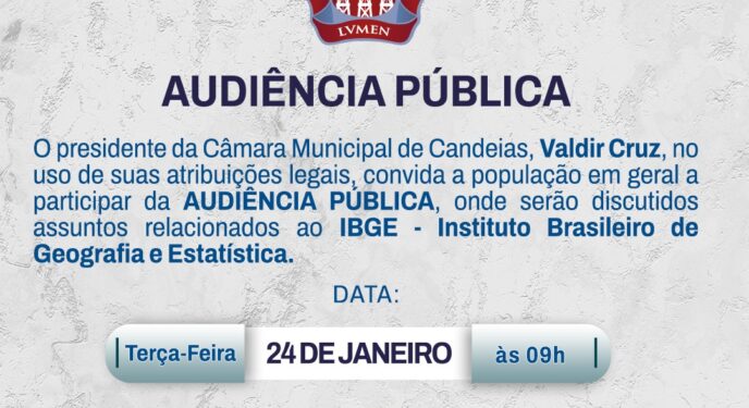 Candeias: Câmara discute Censo com o IBGE em Audiência Pública