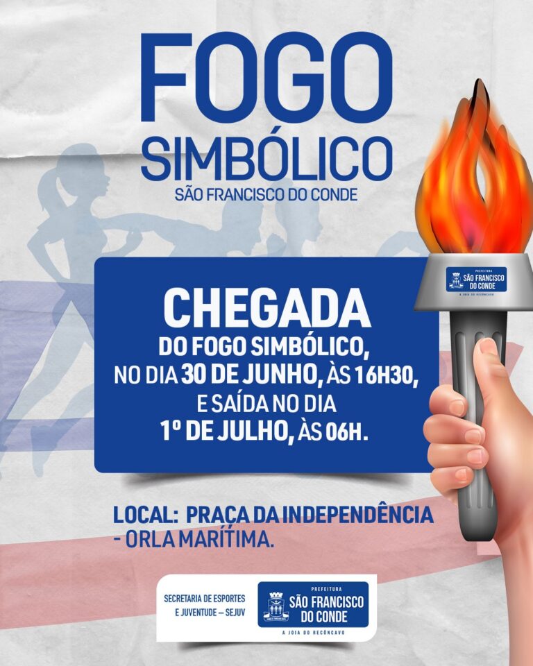 Ato Cívico: Fogo simbólico do 2 de Julho chega à São Francisco do Conde no dia 30 de junho