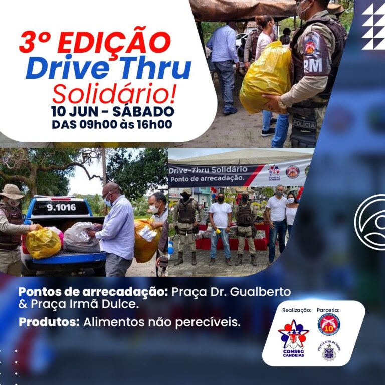 3ª Edição do Drive Thru solidário acontecerá neste sábado (10)