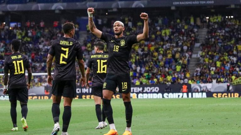 Com gol de Vini Jr, Brasil goleia Guiné em amistoso na Espanha