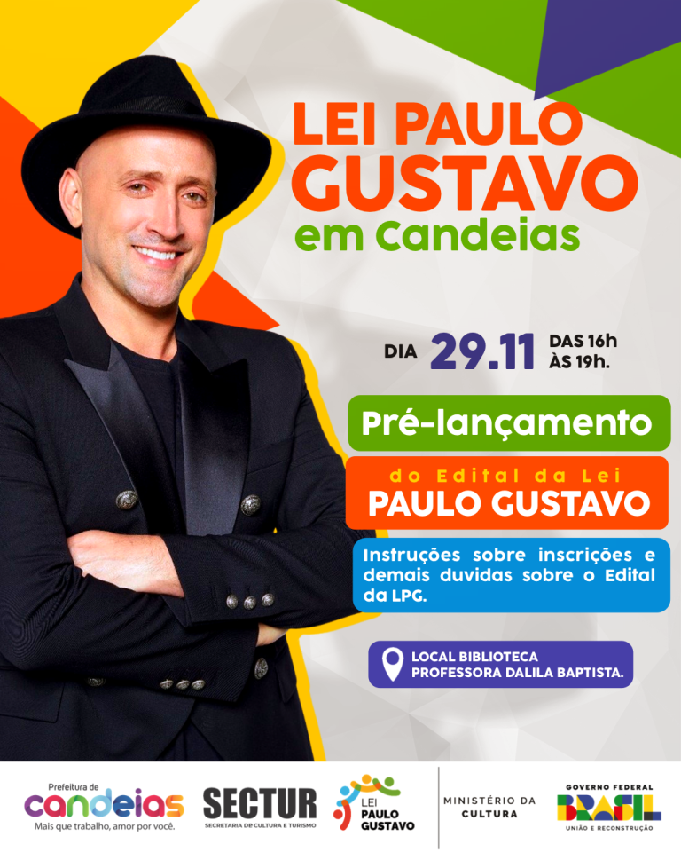 Candeias: Prefeitura convida fazedores de cultura para evento de pré-lançamento do edital da LPG