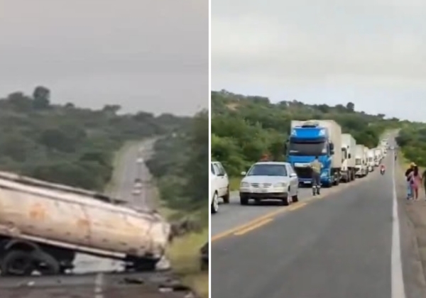 Rodovia completa 12 horas interditada e gera engarrafamento de 10 km