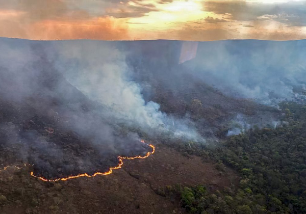 Incêndio queima 10 mil hectares do Parque da Chapada dos Veadeiros