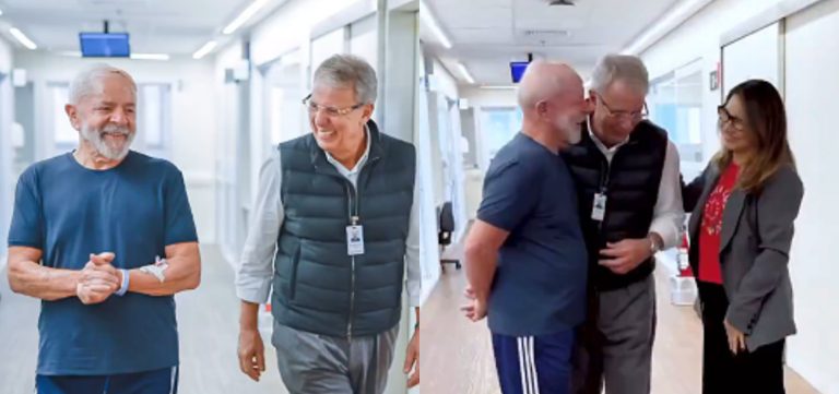 Lula aparece caminhando em hospital após deixar UTI em São Paulo