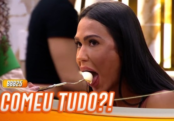 Gracyanne Barbosa come os últimos ovos da casa do BBB 25: ‘Não tem mais nada’
