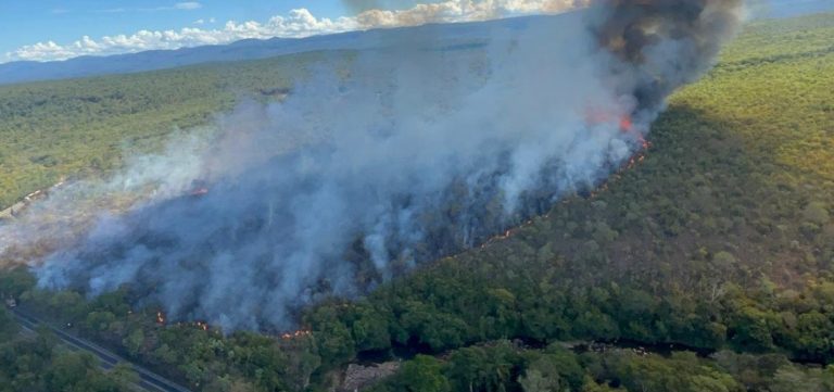 Fogo avança na Chapada Diamantina e bombeiros militares intensificam operação