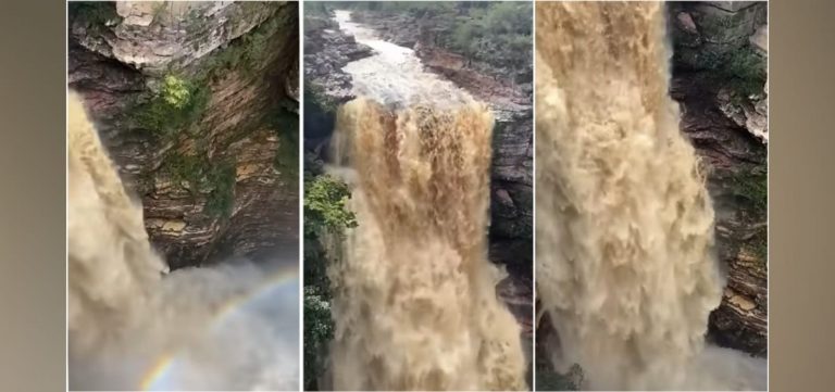 Após temporal, volume de água aumenta nas cachoeiras da Chapada e trilhas ficam mais perigosas
