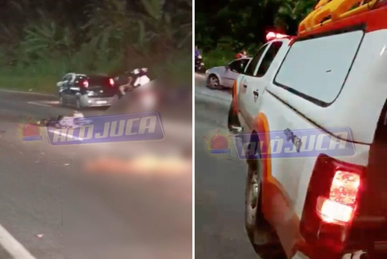 Jovem morre após queda de moto e atropelamento por ônibus na BR-324