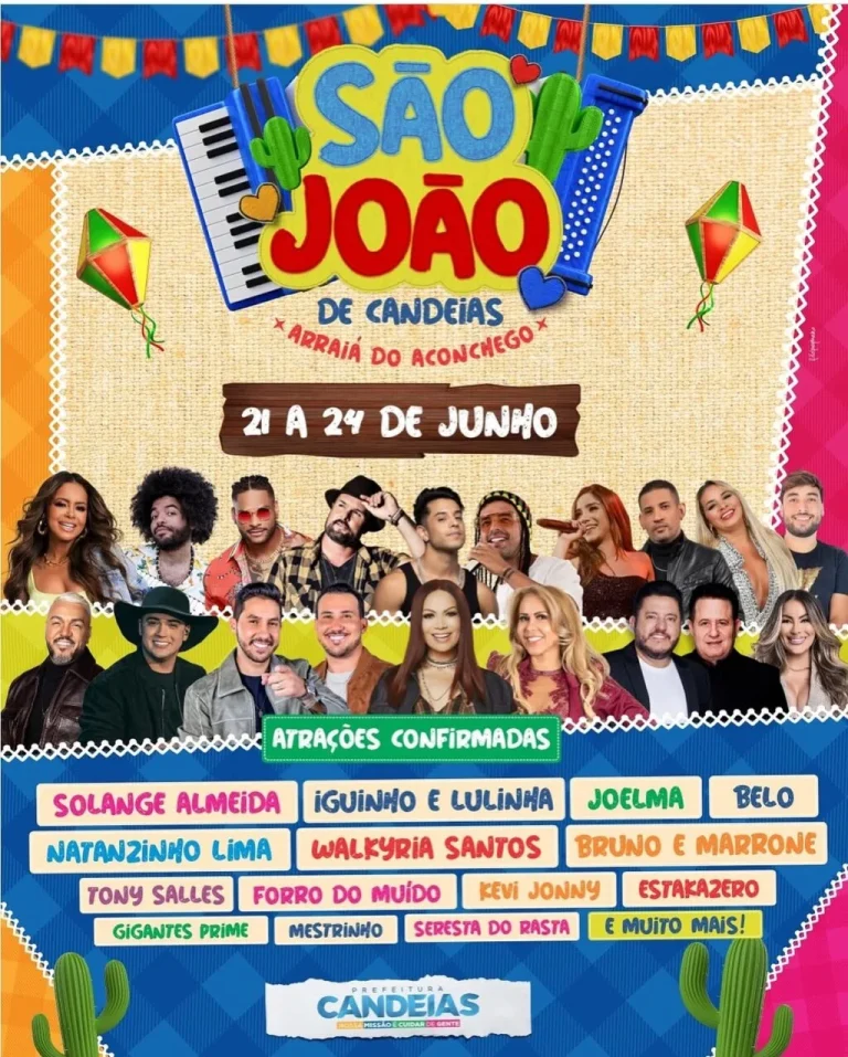 Candeias divulga programação oficial do São João 2025 com grandes atrações
