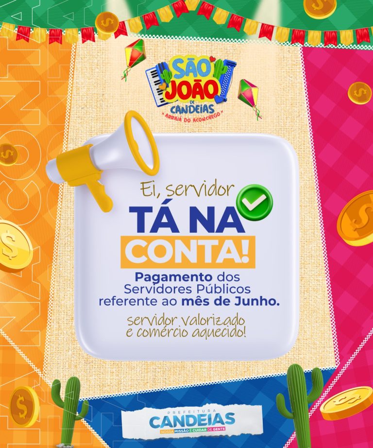 Candeias: Servidores terão salários antecipados nesta quarta-feira (18)