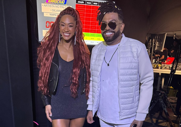 Ex-BBB Aline Patriarca prestigia Silvanno Salles em festival de arrocha