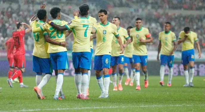 Brasil não encontra dificuldade e goleia a Coreia do Sul