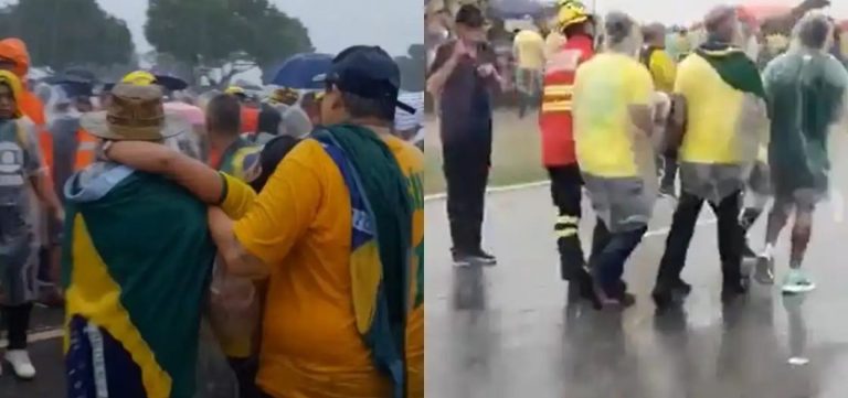 Raio atinge apoiadores de Nikolas Ferreira durante ato Brasília