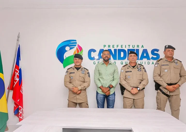 Candeias: Prefeito Eriton Ramos recebe novo comandante da CPRMS e reforça parceria com forças de segurança