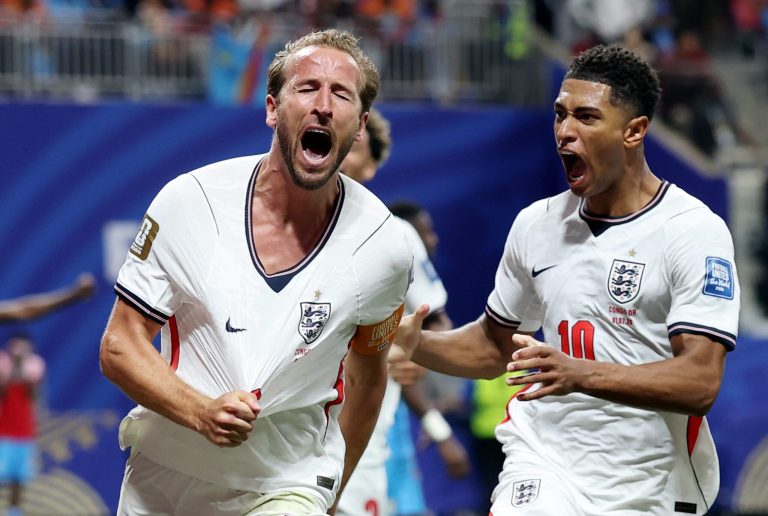 Com brilho de Kane, Inglaterra vira sobre a RD Congo e avança às oitavas da Copa